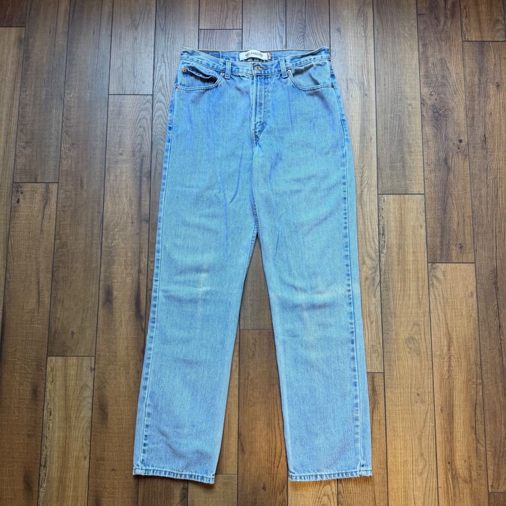 VTG Levi's 550 Relaxed Fit Tapered Jeans Men 34x36 Light Wash Blue Denim Y2K 00s